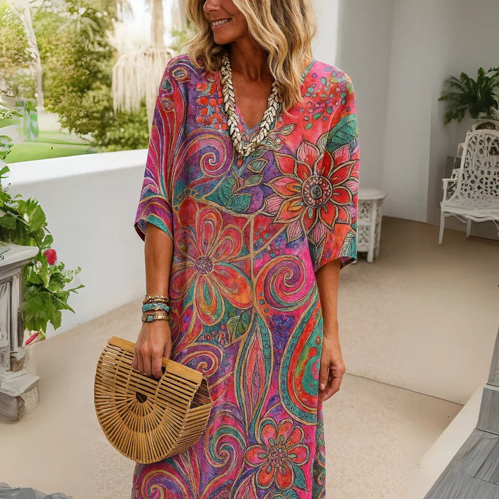 Maud - Floral Dress In Cotton Blend