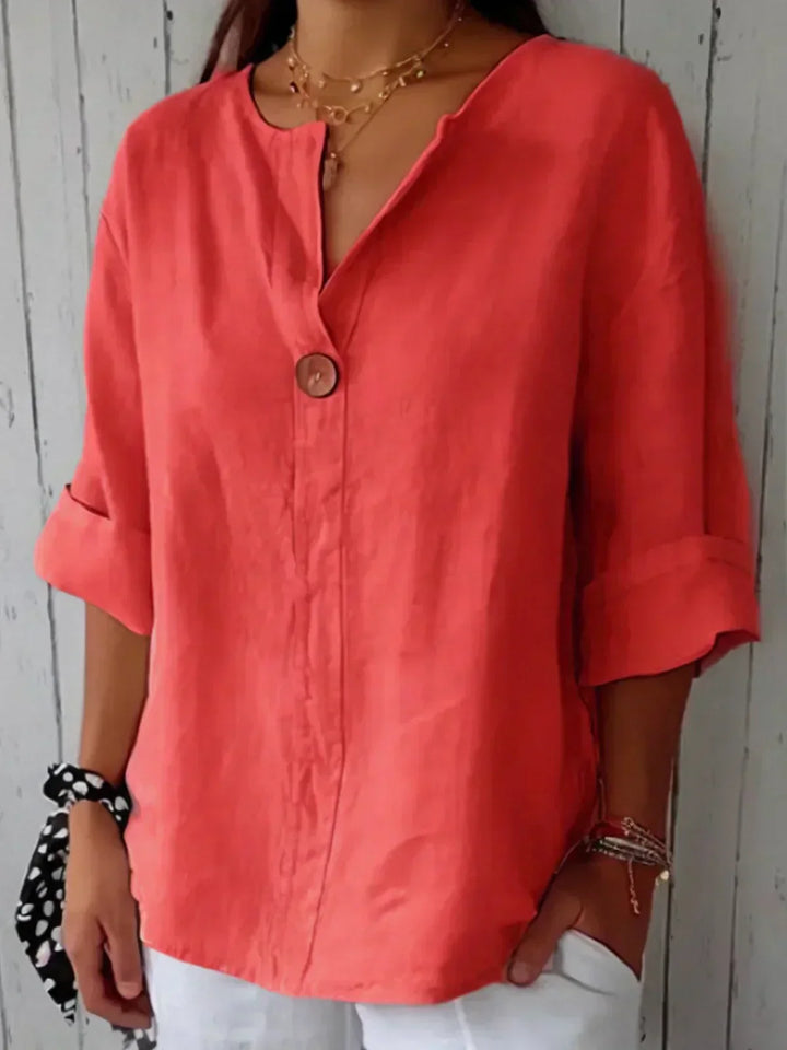Freja | Lässige Bluse mit V-Ausschnitt für einen entspannten Look