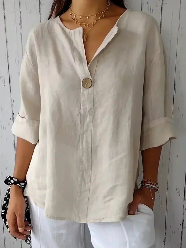 Freja | Lässige Bluse mit V-Ausschnitt für einen entspannten Look
