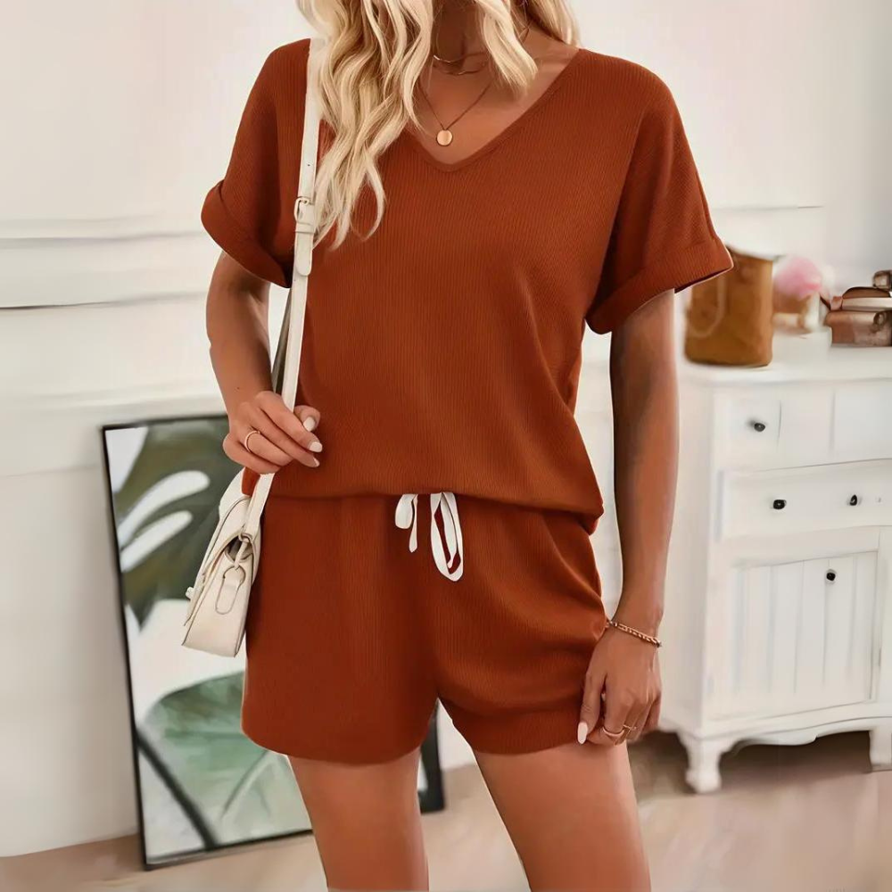 Chenna | Casual Unifarben Zweiteiliges Set