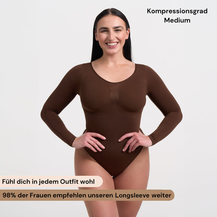 Bodysuit Sculpting Shapewear Langarm mit Slip