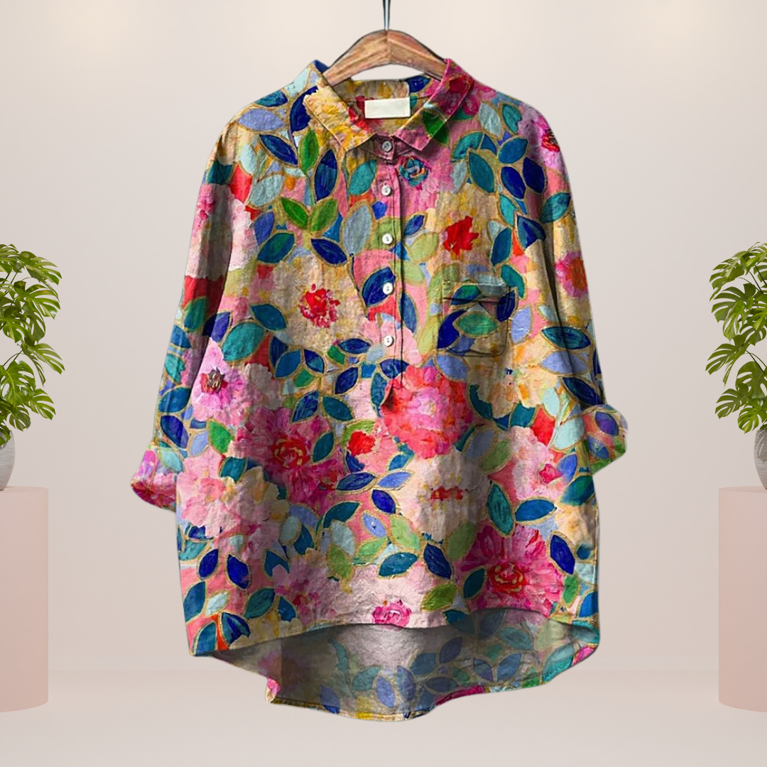 Freya | Trendy Modisches Print Kunst Shirt