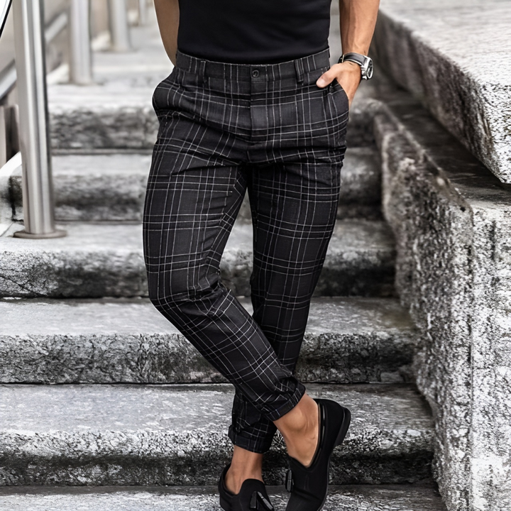 Von | Elegante Herren Slim Fit Hose im Karomuster