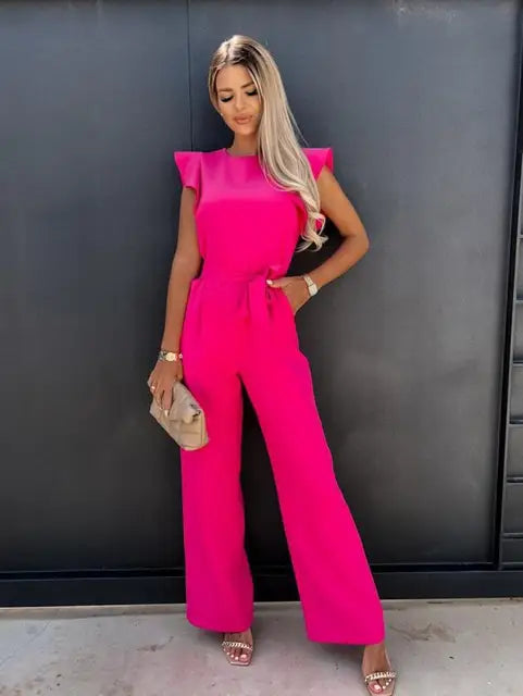 Isla I Eleganter Jumpsuit mit Rüschenärmeln