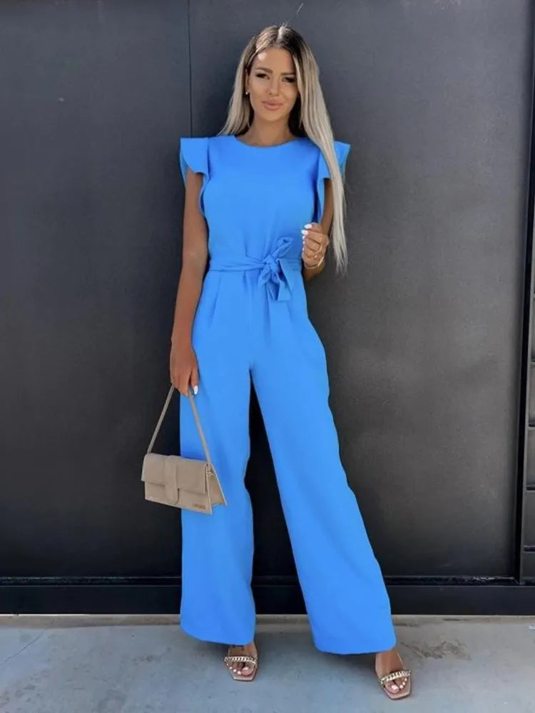 Isla I Eleganter Jumpsuit mit Rüschenärmeln