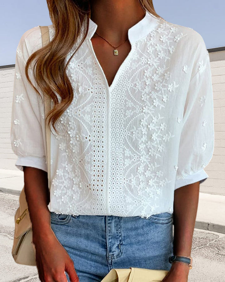 Flare - Bluse mit V-Ausschnitt