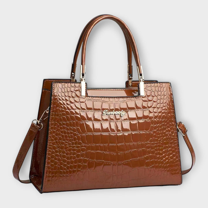 Flair. -  Glänzende Krokodilledermuster-Handtasche