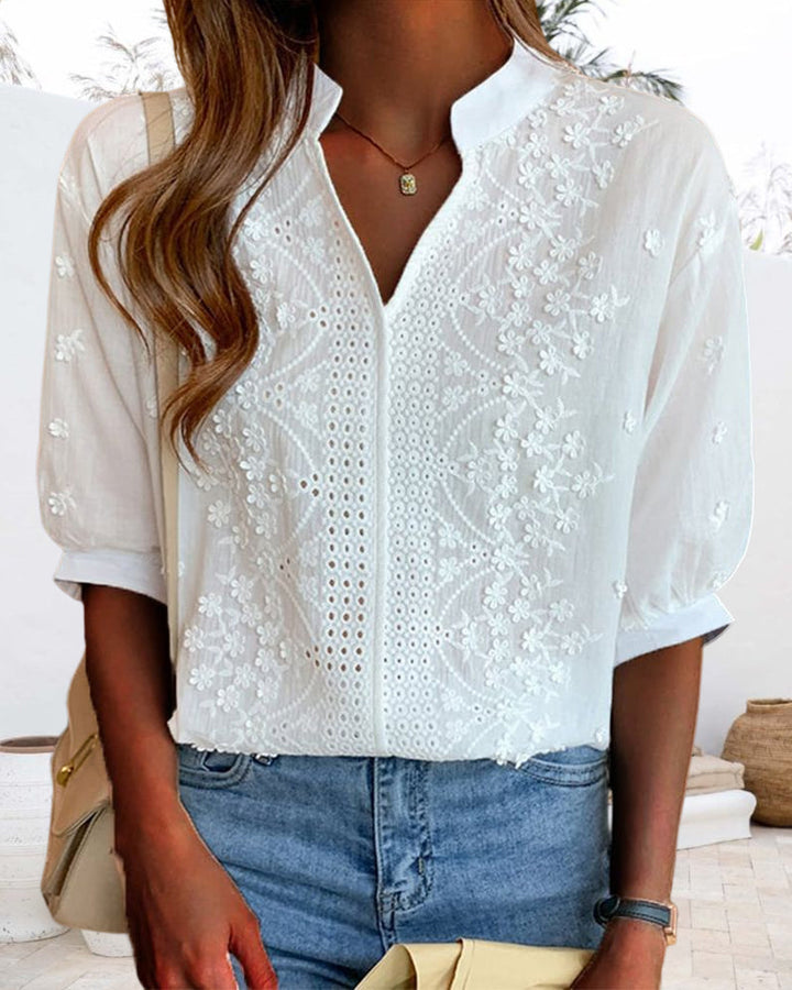 Flare - Bluse mit V-Ausschnitt