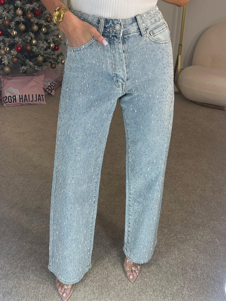 Zoë-  Diamanté Gerade Jeans
