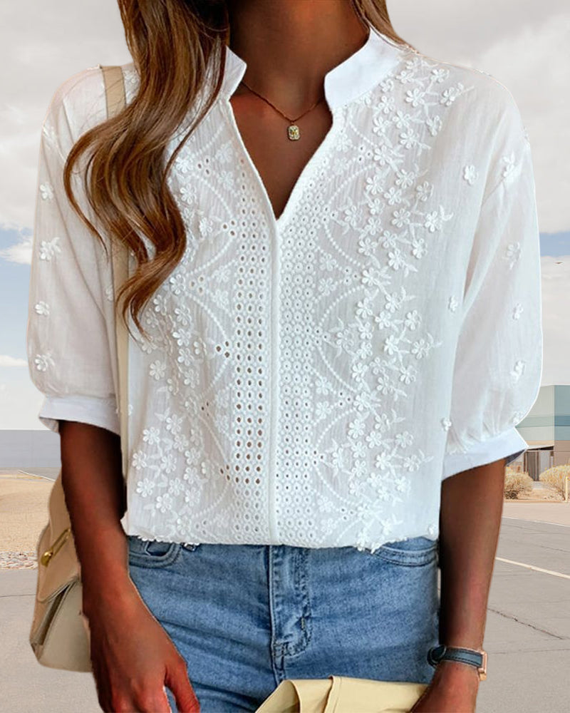 Flare - Bluse mit V-Ausschnitt