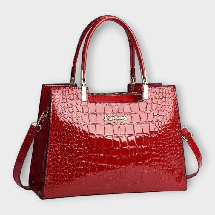 Flair. -  Glänzende Krokodilledermuster-Handtasche