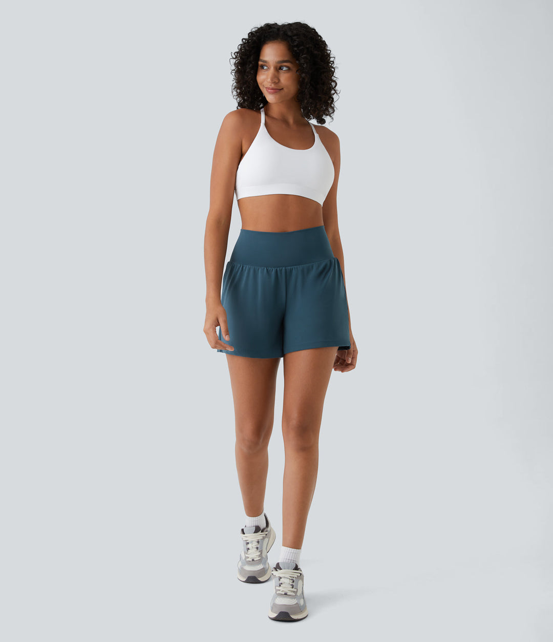 Gayle | 2-in-1 Yoga-Shorts mit hoher Taille, Gesäßtasche und Seitentasche