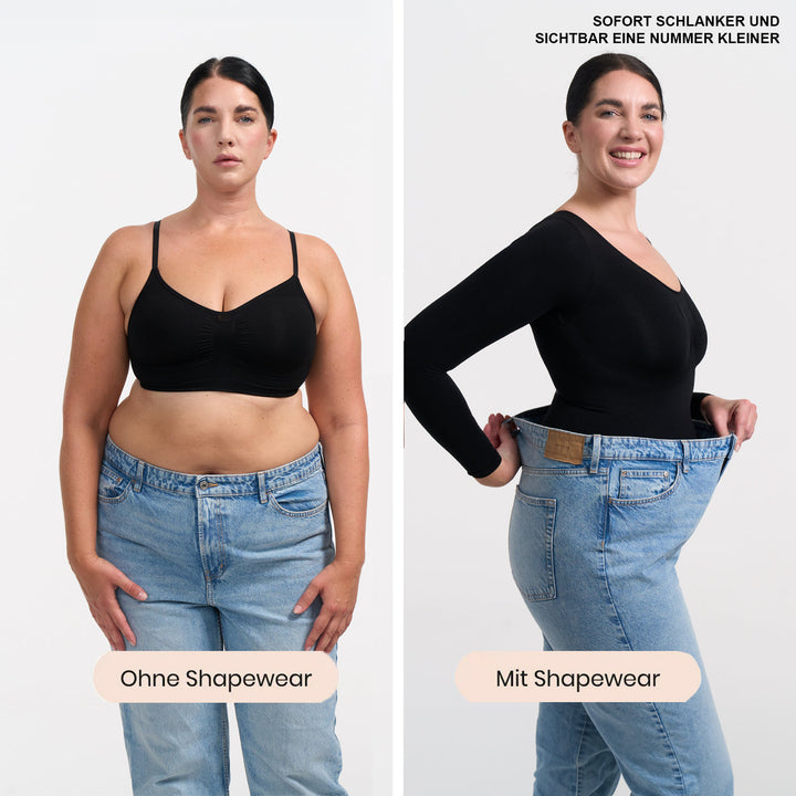 Bodysuit formende Shapewear Langarm mit String
