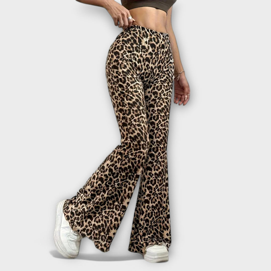 Leopard Bootcut-Hose