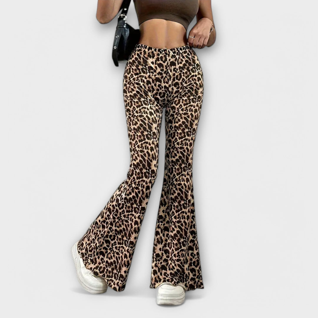 Leopard Bootcut-Hose