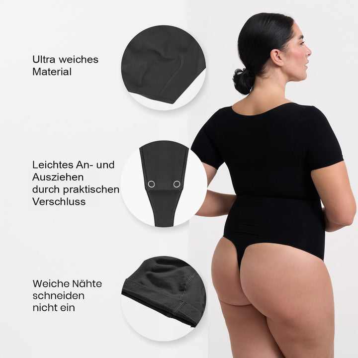 Bodysuit formende Shapewear T-Shirt mit String (Geheime Aktion)