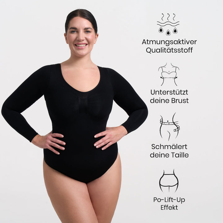 Bodysuit Sculpting Shapewear Langarm mit Slip