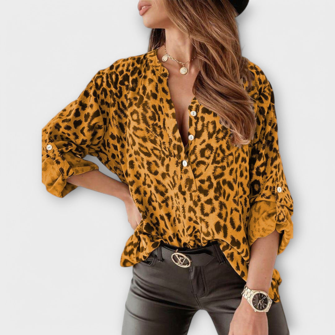 Modische Bluse mit Leopardenmuster