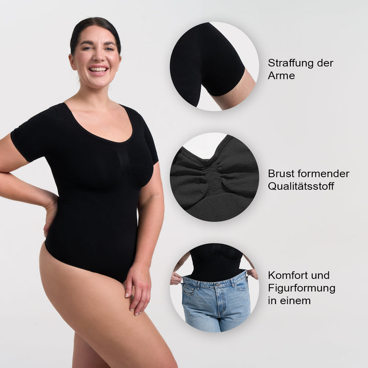 Bodysuit formende Shapewear T-Shirt mit String (Geheime Aktion)