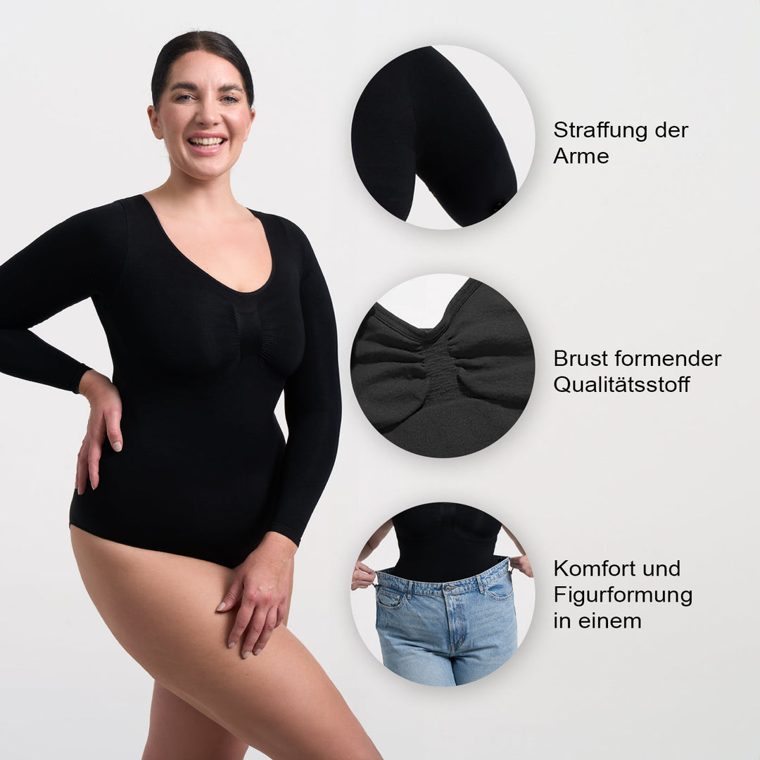 Bodysuit Sculpting Shapewear Langarm mit Slip