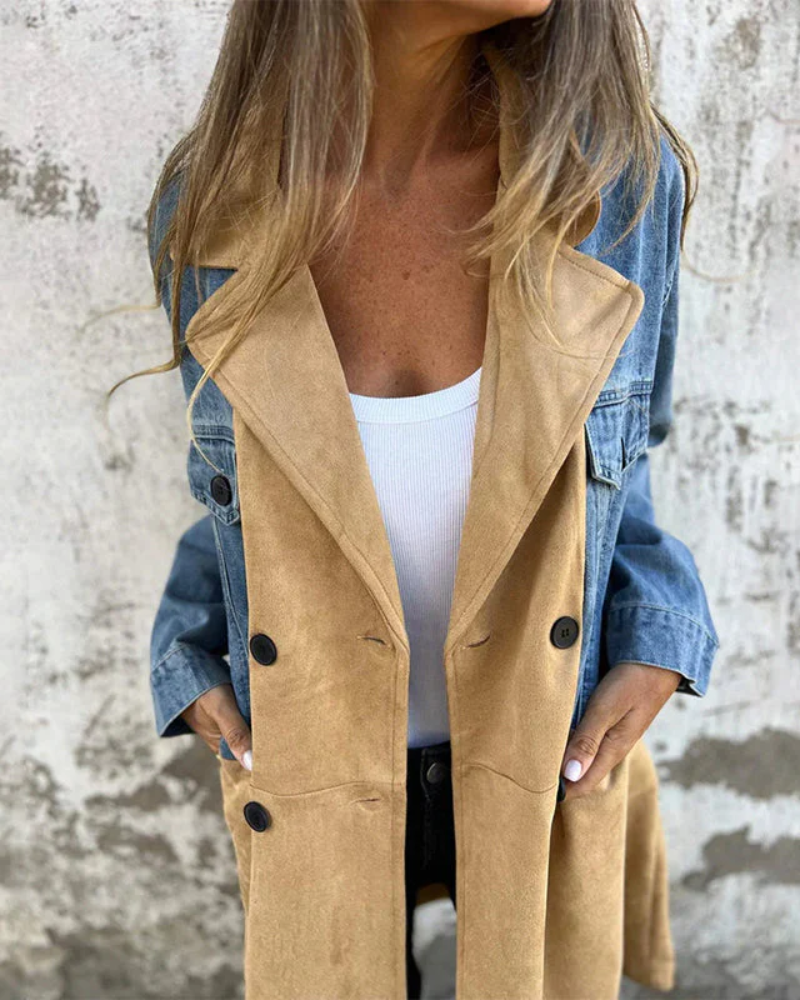 Marites | Denim- und Wildledermantel für einen modernen Look
