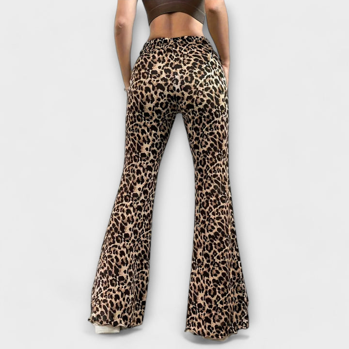 Leopard Bootcut-Hose