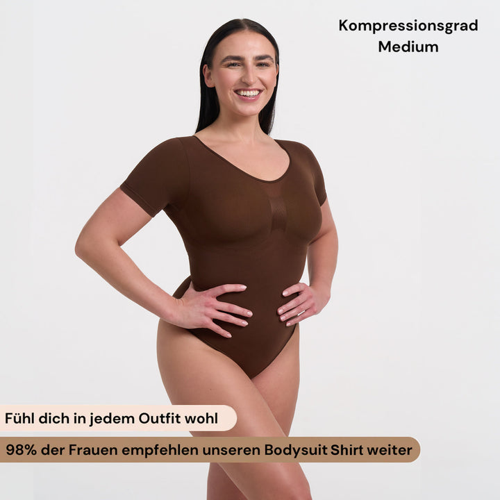 Bodysuit formende Shapewear T-Shirt mit String (Geheime Aktion)