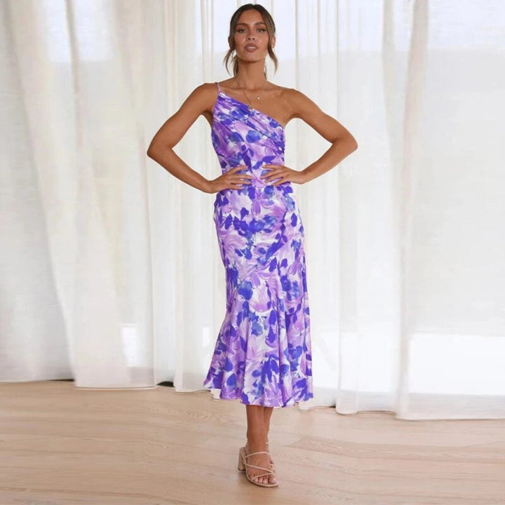 Sienna - Asymmetrisches Maxikleid mit floralem Muster für Damen