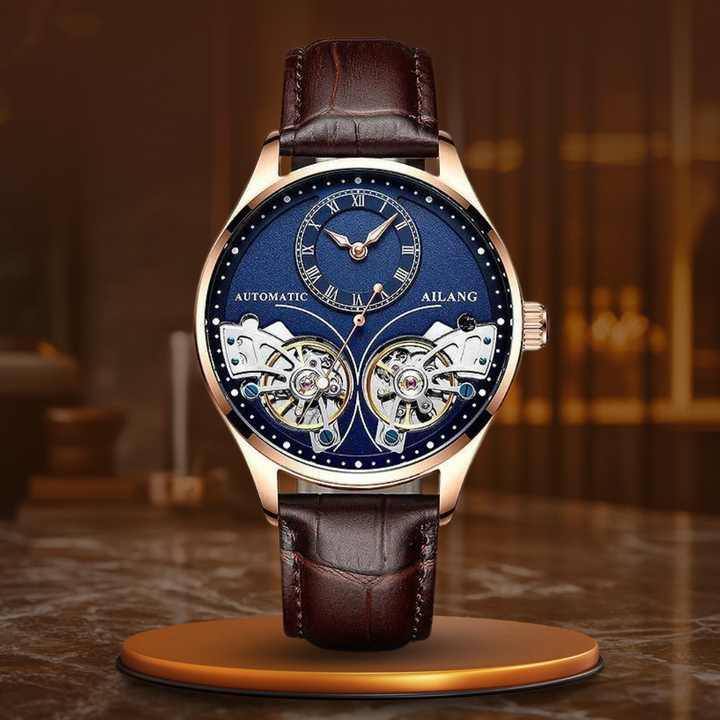Mechanische Uhr mit doppeltem Tourbillon und Leuchtanzeige