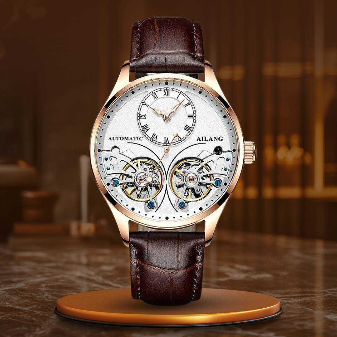 Mechanische Uhr mit doppeltem Tourbillon und Leuchtanzeige