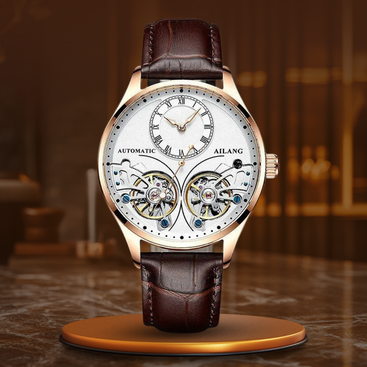 Mechanische Uhr mit doppeltem Tourbillon und Leuchtanzeige