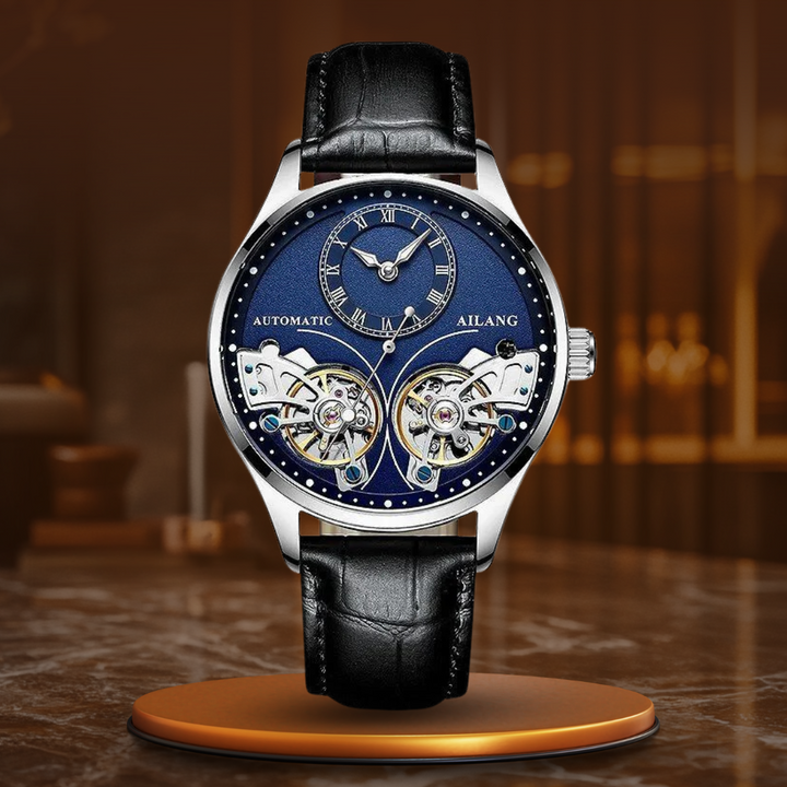 Mechanische Uhr mit doppeltem Tourbillon und Leuchtanzeige