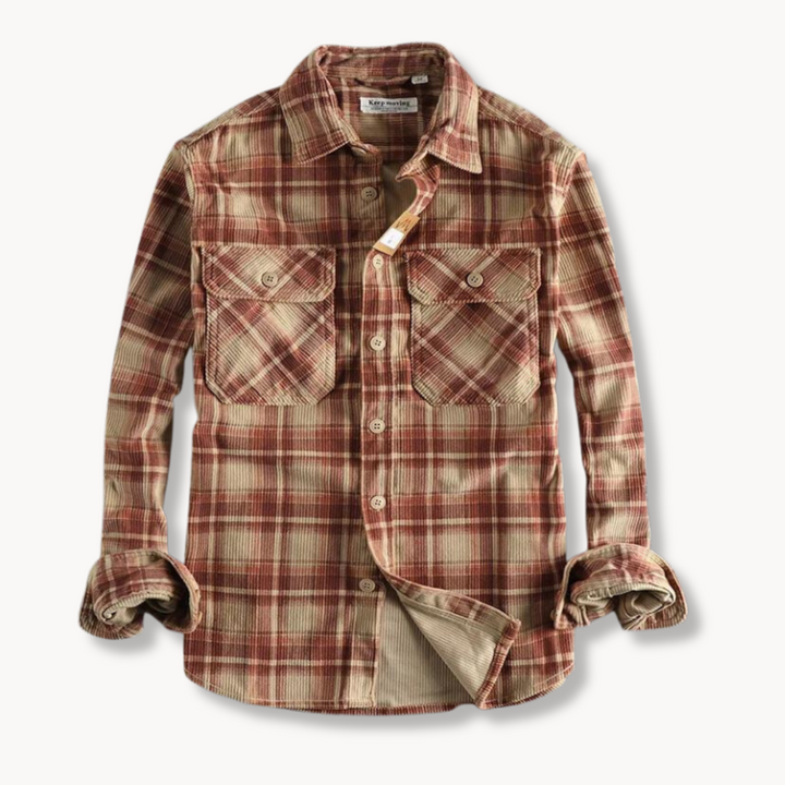 BRUCE CORDUROY FLANNEL HEMD