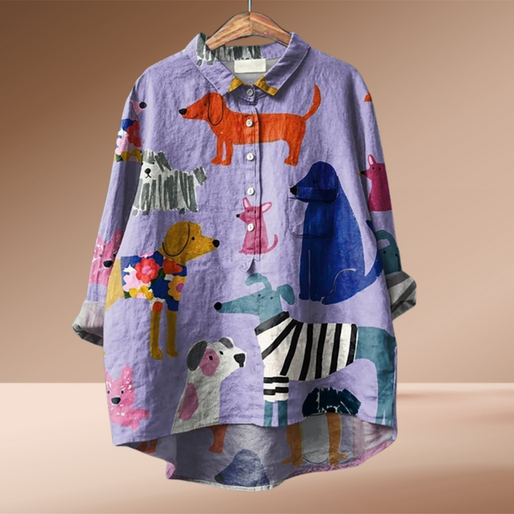 Kathrin | Exklusives Damen-Shirt mit Hundekunst-Print