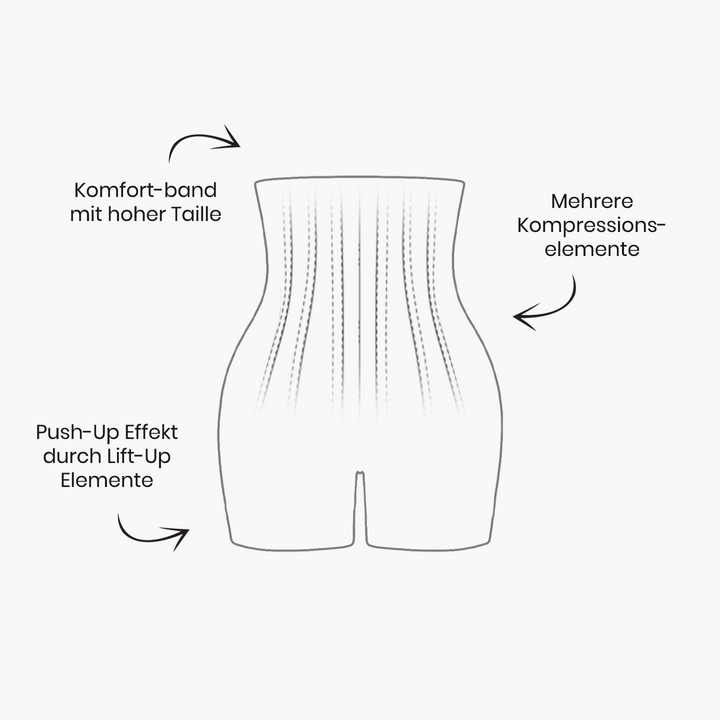 Hochtaillierte Form-Shorts mit Po-Lifting und Bauchstütze