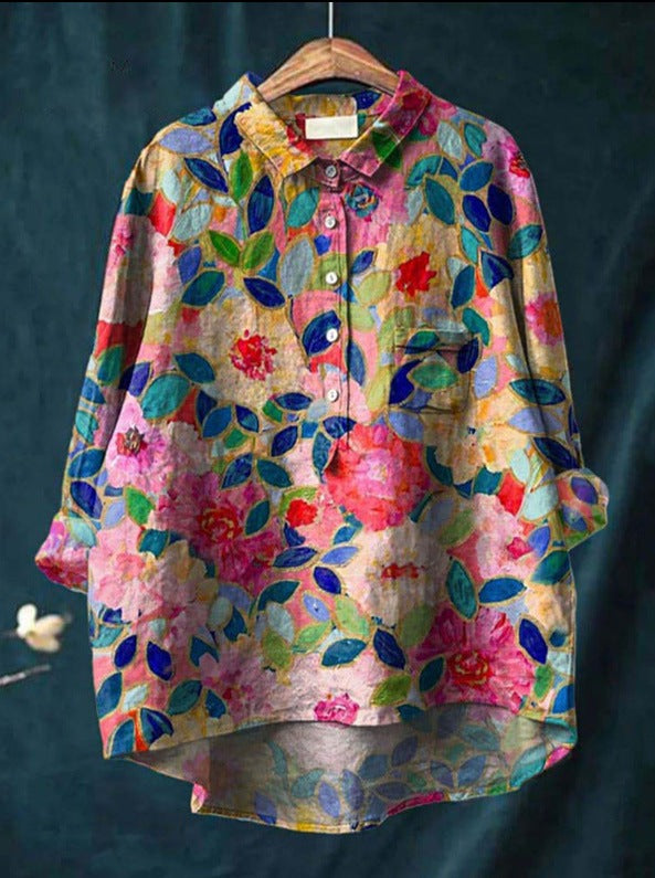 Laluna klassische Blumenbluse