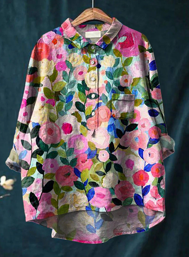 Laluna klassische Blumenbluse