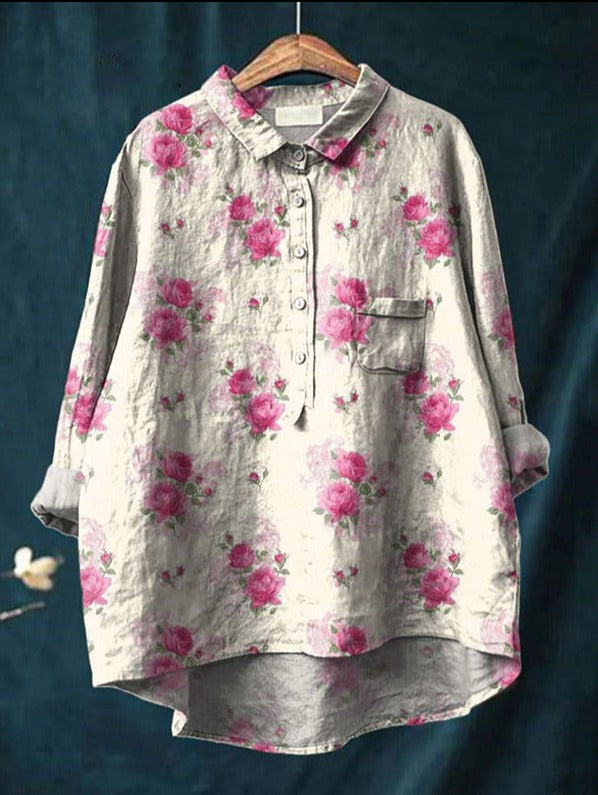 Laluna klassische Blumenbluse