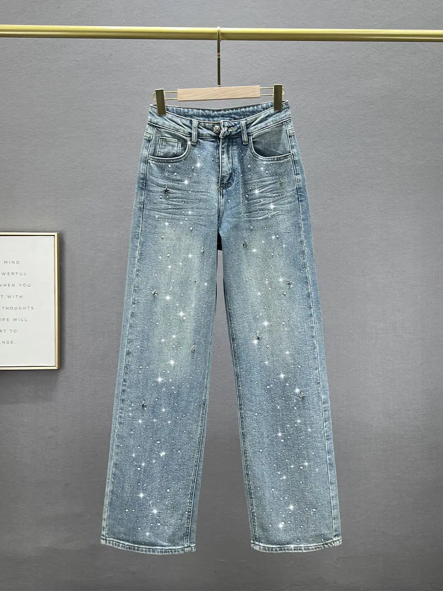 Zoë-  Diamanté Gerade Jeans