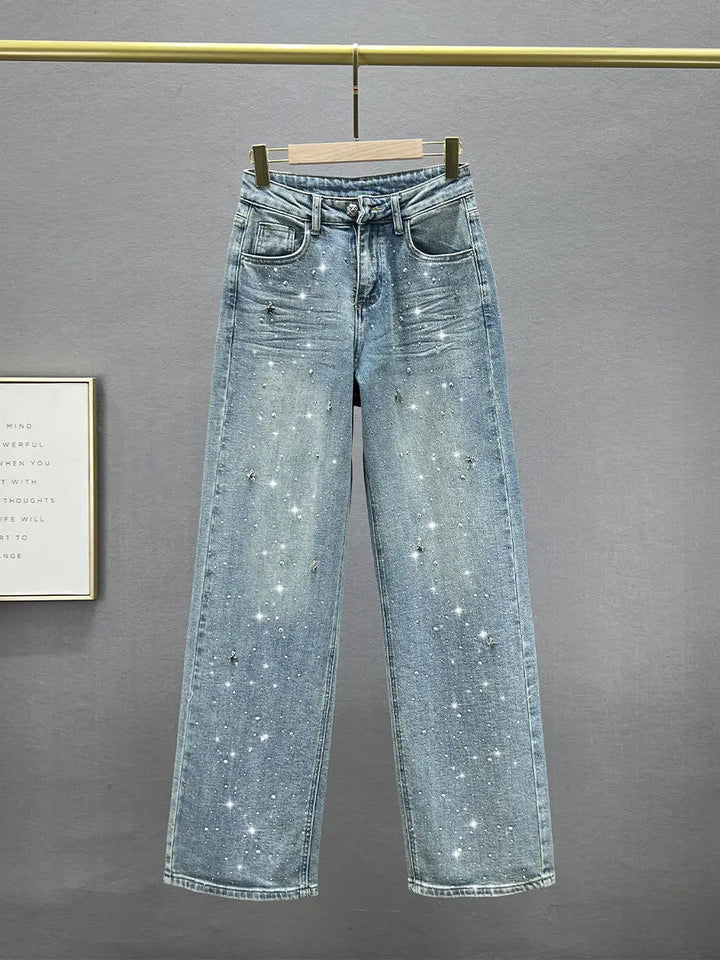 Zoë-  Diamanté Gerade Jeans