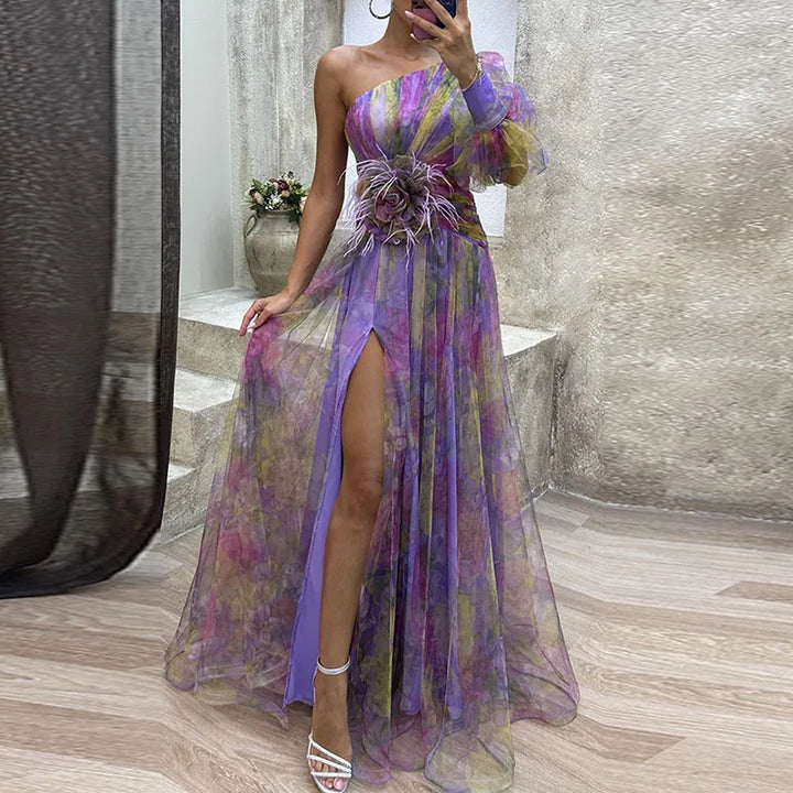 Philena | Langes, farbenfrohes Kleid für einen auffälligen Look