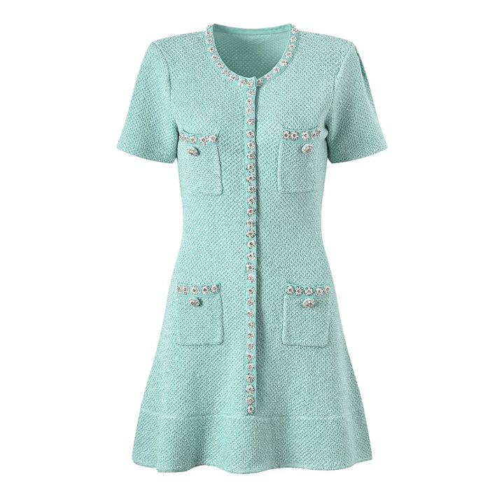 Victoria- Luxe Diamanten Pailletten Strickkleid