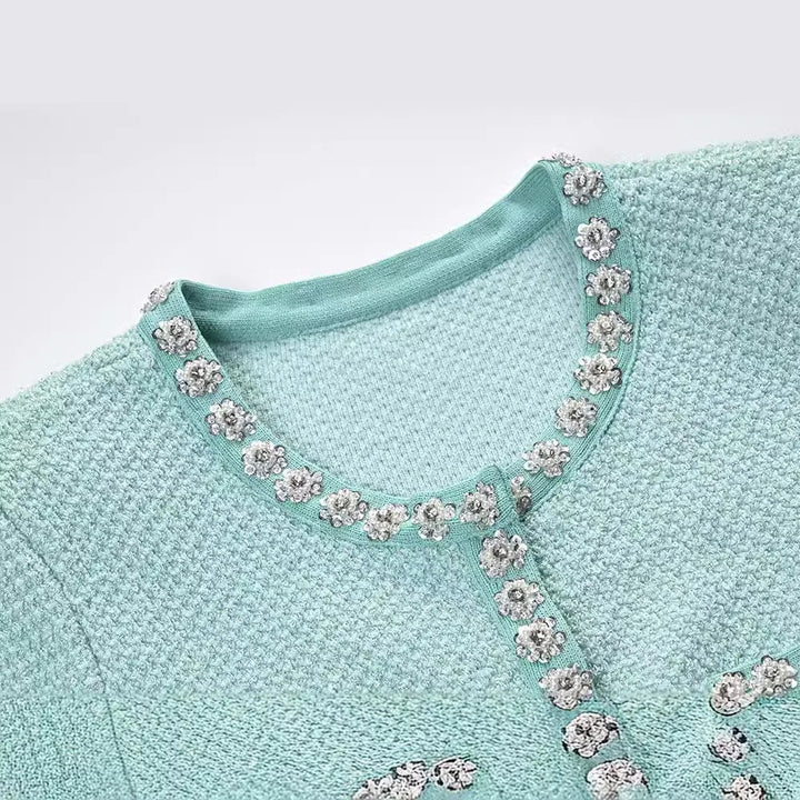Victoria- Luxe Diamanten Pailletten Strickkleid