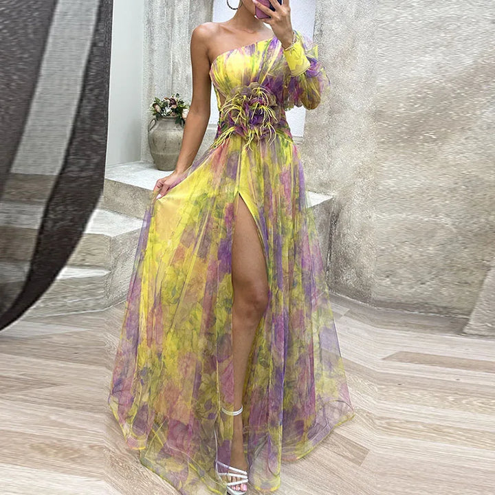 Philena | Langes, farbenfrohes Kleid für einen auffälligen Look