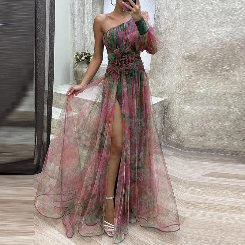 Philena | Langes, farbenfrohes Kleid für einen auffälligen Look