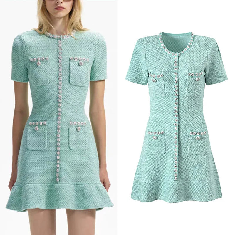 Victoria- Luxe Diamanten Pailletten Strickkleid