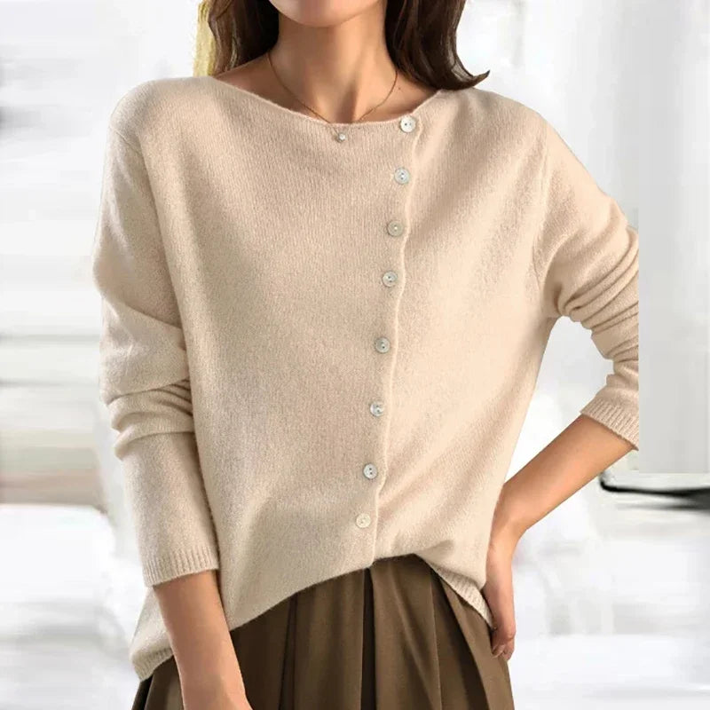 Zuri - Eleganter Pullover mit trendigem Knopfverschluss