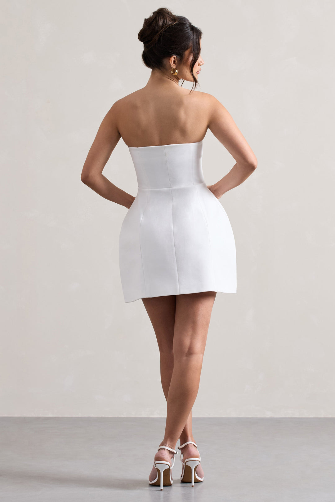 Anniston | Weißes Bandeau Maßgeschneidertes Mini Kleid