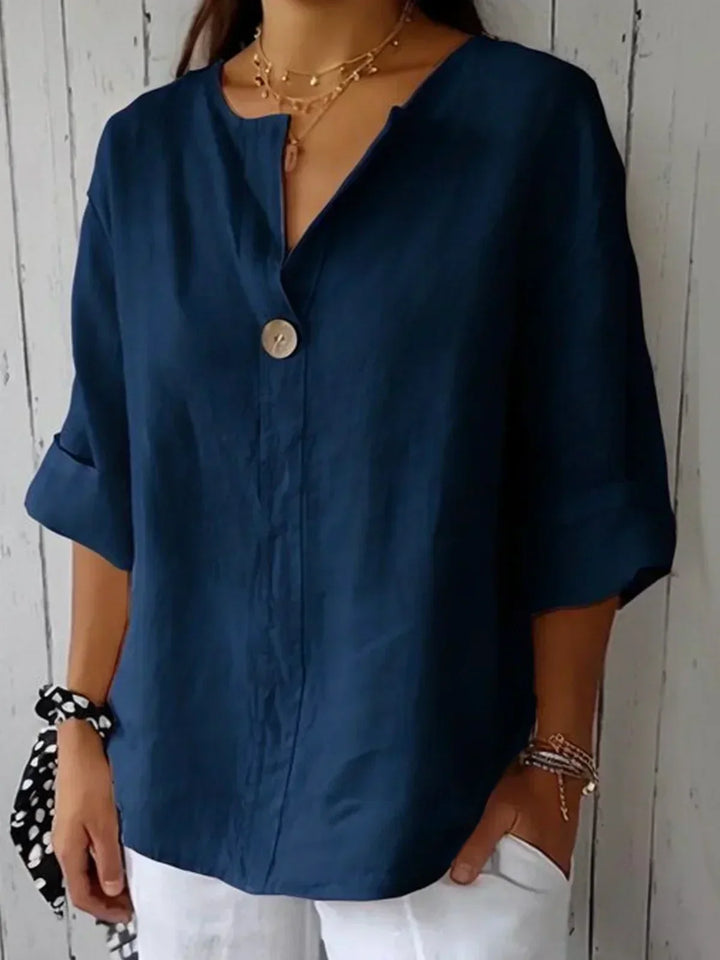 Freja | Lässige Bluse mit V-Ausschnitt für einen entspannten Look