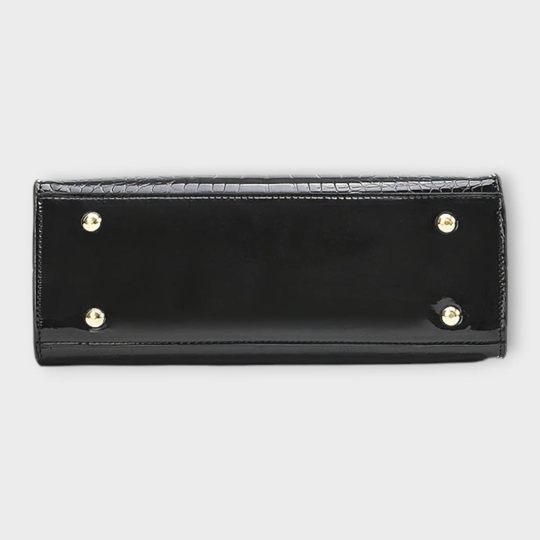 Flair. -  Glänzende Krokodilledermuster-Handtasche